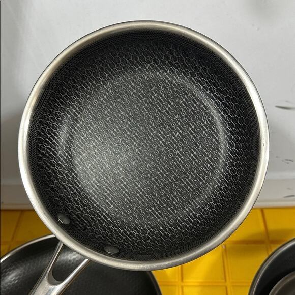 HEXCLAD 4 Piece Nonstick Stainless Steel Frying Pan Set 8 10 12 Wok $600 - Picture 9 of 10